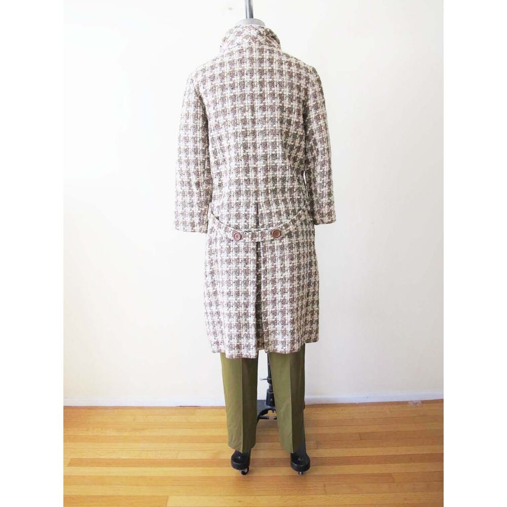 Vintage 60s Houndstooth Plaid Boucle Coat - Womens Small - Picture 4 of 6
